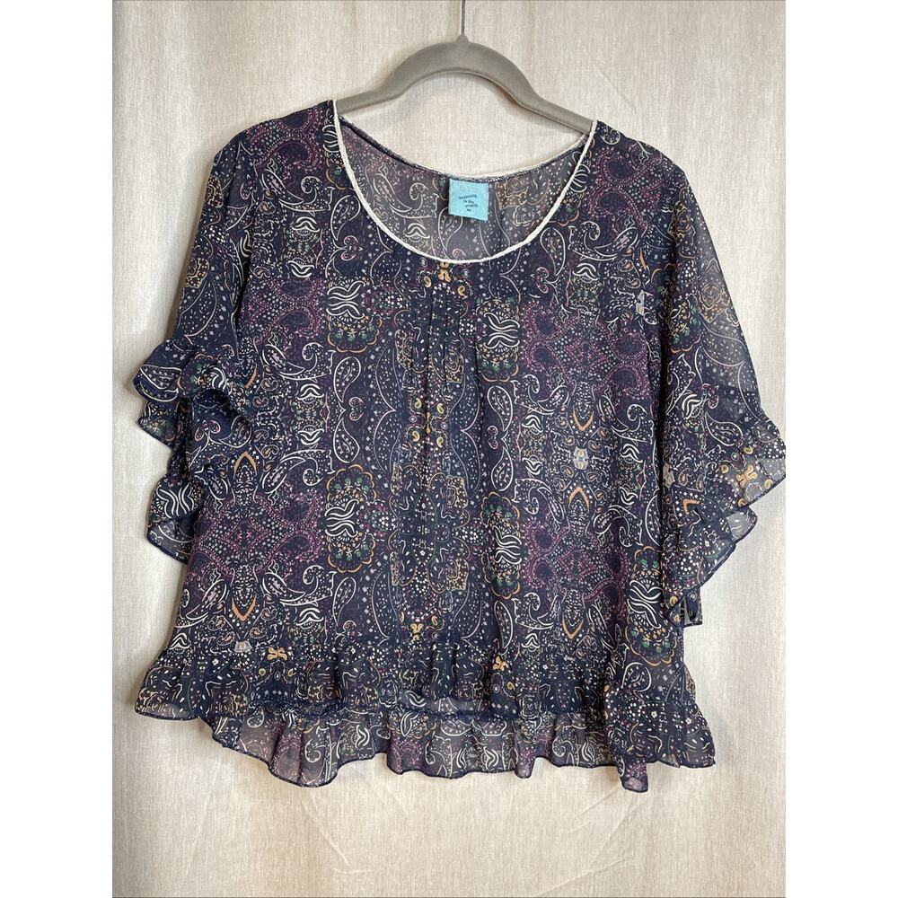h.i.p. Happening In The Present Women’s Crop Top - Sheer Size Medium - Flowy